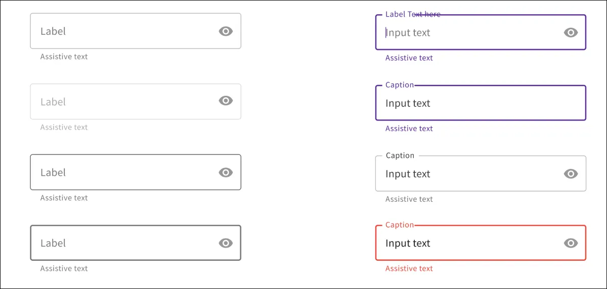 Design system form fields