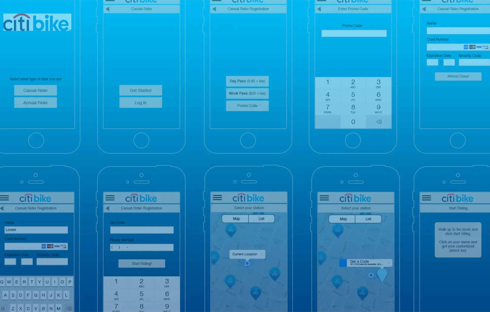 Mobile app wireframes