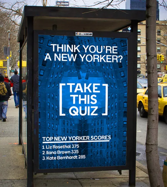 Interactive billboard quiz