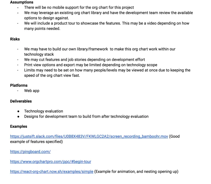 Scoping prioritization matrix