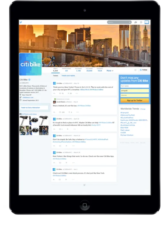 Twitter campaign on iPad